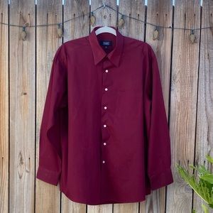 Hagar T-Shirt Men Button Up Size L burgandy